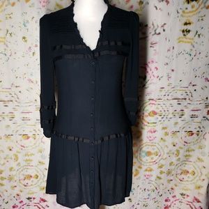 KIMCHI BLUE Button Mini Black Dress Sz M